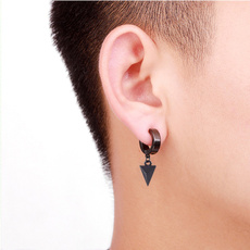 Steel, Hoop Earring, Triangles, punk earring