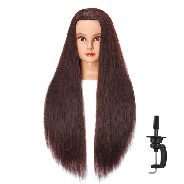 Mannequin Head Synthetic Fiber Hair Styling Training Head Dolls for