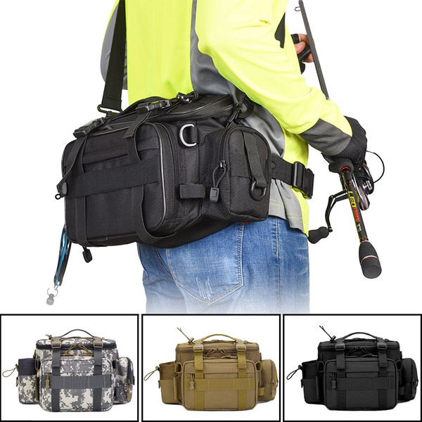 Multifunctional fishing tackle bag outdoor sports pockets fishing bait  equipment storage bag shoulder messenger bag