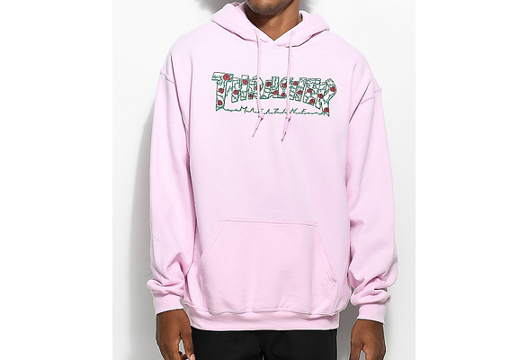 ROSES PINK 100% AUTHENTIC BRAND NEW THRASHER FLAME LOGO HOODIE MEN'S PULLOVER 