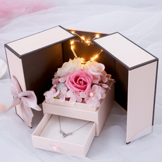 Box, Flowers, lipstickearring, Gifts