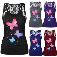 butterflyprint, tank top women, Vest, Fashion
