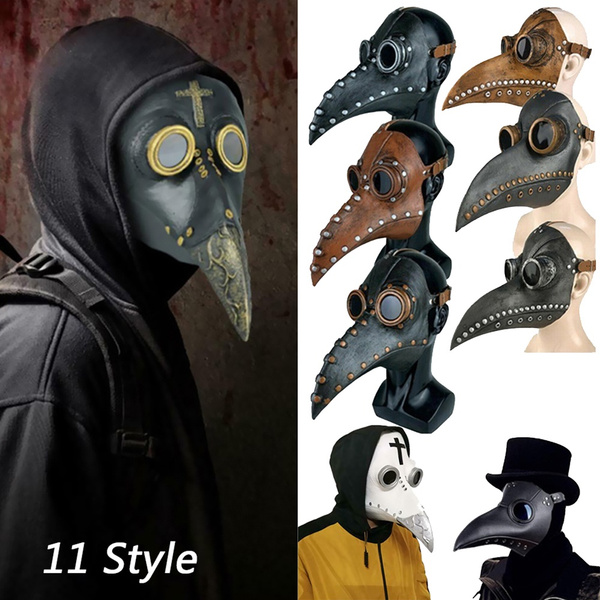 Peyan Plague Doctor Bird Mask Long Nose Beak Cosplay Retro Steampunk Props for Halloween Costume Props,1pcs 