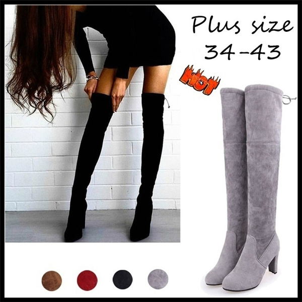 Long Legged High Heel Over Knee Boots With Skinny Thin Heel And Patent  Leather Boots Large Size 44 49overtheknee Boots Color Silver Shoe Size 16