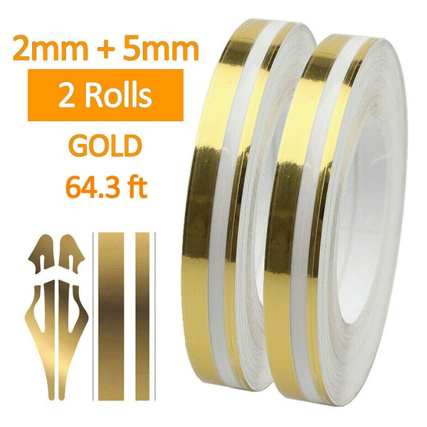 2pcs New Gold Stripe Pinstripe Tape Decal Vinyl Car Stickers Double ...