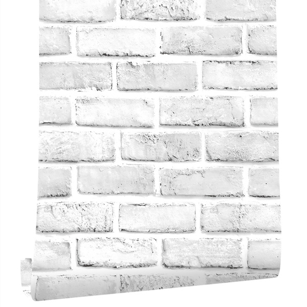 Peel And Stick Faux Brick Wallpaper White Grey Self Adhesive Contact Paper Bathroom For Wall Home Decorative Wallpapers Sticker Wish