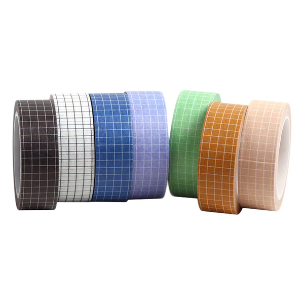 Washi Tape,15mm×10m Grid Printed Pattern Sticky Adhesive Paper for Scrapbooking 