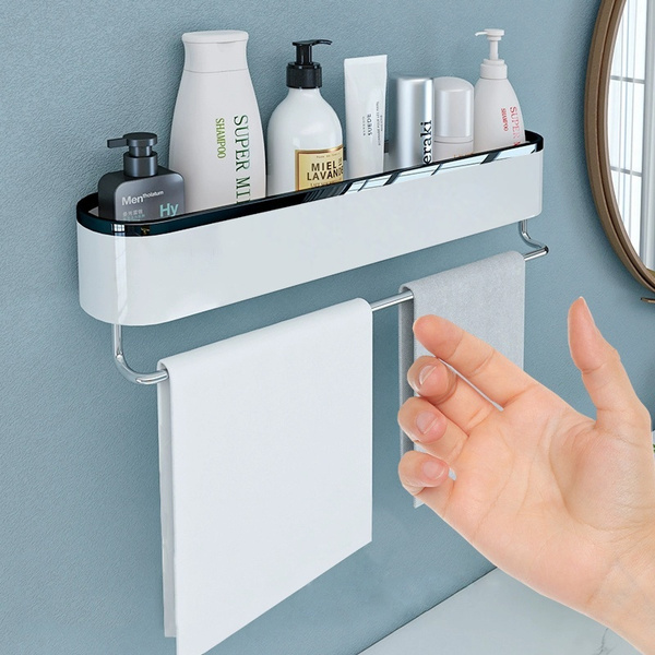 Bathroom Shelf Wall Hanging Bathroom Storage Rack Free Punch Wall Toilet Bathroom Vanity Towel Rack Wish