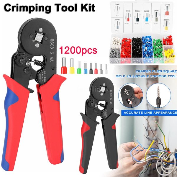 HSC8 6-4 0.25-10m㎡ AWG23-7 Ferrule Crimping Tool Kit High Hardness ...