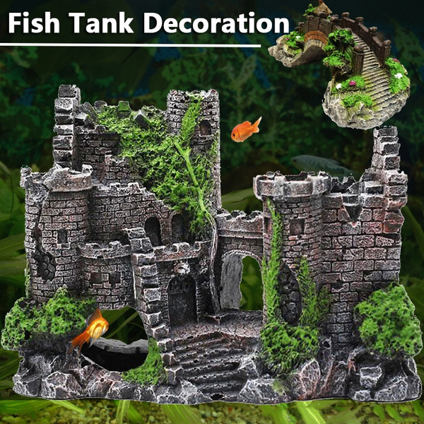Aquarium Decoration Artificial Ornament Ancient Castle Fish Tank  Accessories