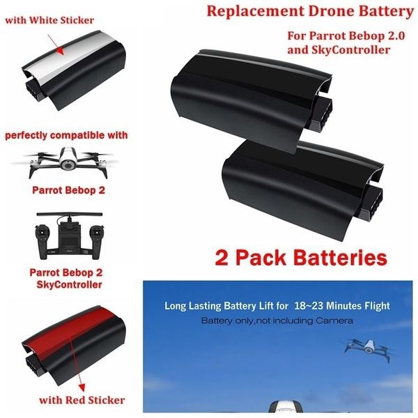 2 Pack 11.1V 3100mah Bebop 2.0 Drone Replacement Battery For Parrot Bebop 2  Drone and Sky Controller Black Edition | Wish