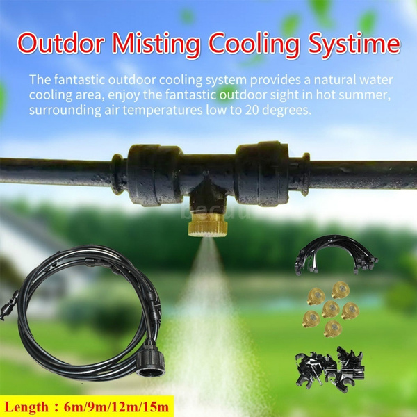 Water Misting Cooling System Sprinkler Nozzle Garden Patio Irrigation Tool Set 