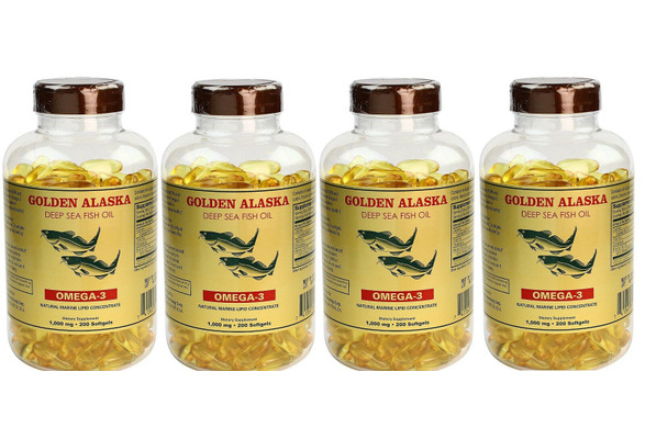 4 X Golden Alaska Deep Sea Fish Oil 200 Caps 800caps Total Omega