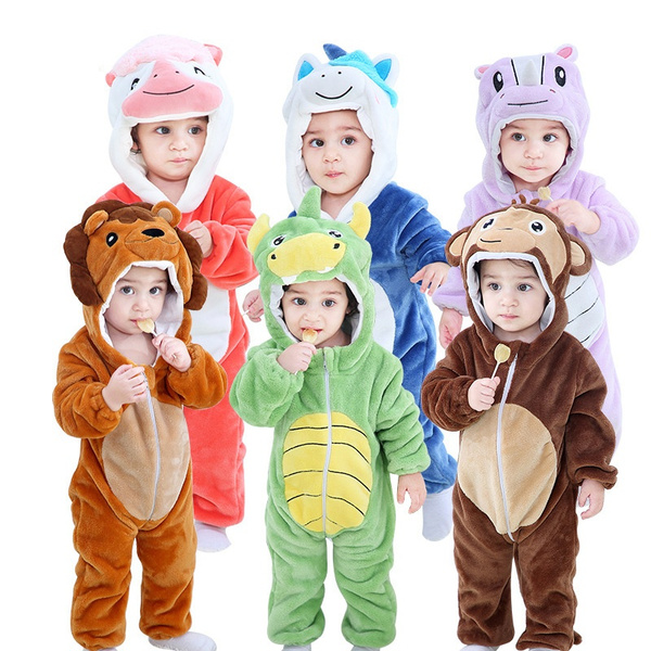 Baby Clothes Rompers Roupa De Bebe Animal Baby Boy Menina Jumpsuit Soft Flannel Cartoon Invier Winter Rompers Children S Pajamas Wish