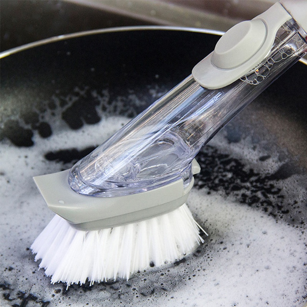 Kitchen Dish Brush With Soap Dispenser, Long Handle Dishwashing