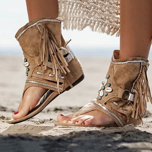 fringe boot sandals