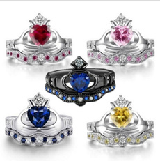 Steel, Couple Rings, crown, Fashion
