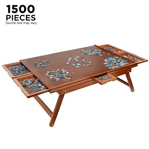 Puzzle Board 1500 Piece Wooden Jigsaw Puzzle Table 6 Drawers 