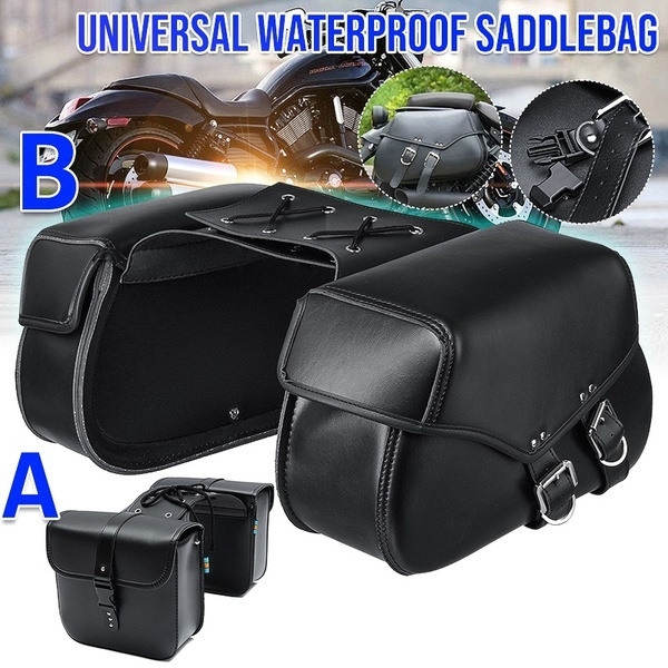 A/B Type Univeral Black Motorcycle Motorbike Saddle Bags