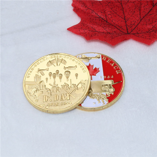 Details about Canada DDay 6th June 1944 Juno Beach Gold Plated