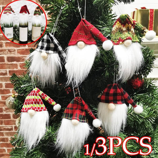 3 Pcs Christmas Faceless Gnome Santa Xmas Tree Hanging Ornament Doll Decoration