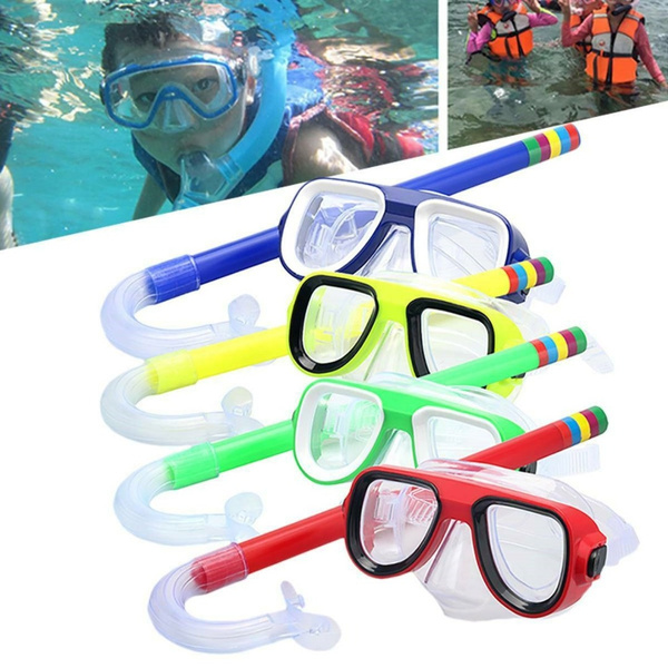 PVC Swimming Diving Kids Swim Scuba Anti-Fog Goggles Mask & Snorkel Set 