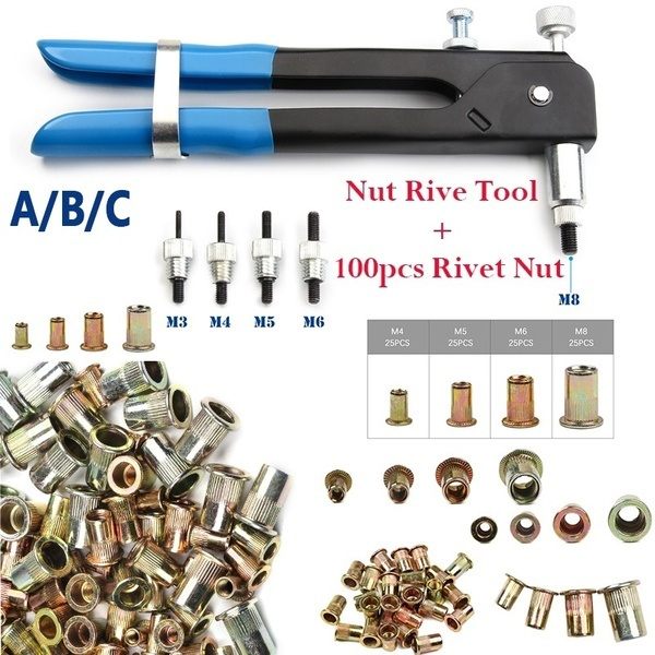 Threaded Rivet Nut Kit Zinc Plated Carbon Steel Rivet Nut Set Rivnut
