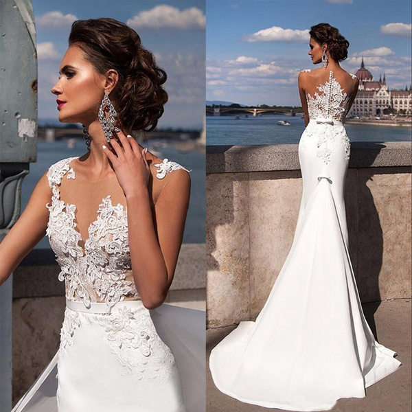 sexy slim wedding dresses