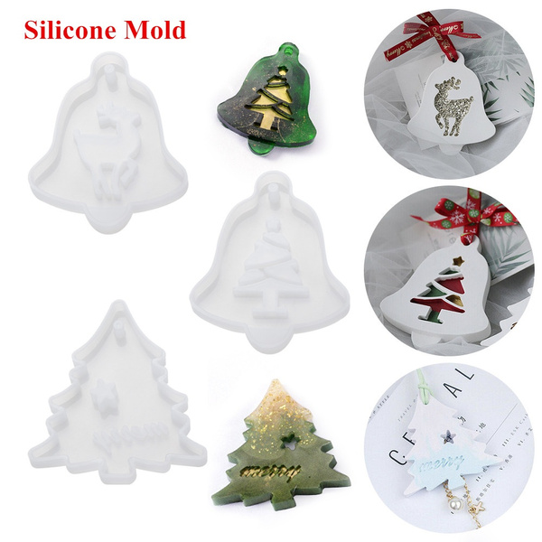Tree Xmas Ornament Crystal Pendant Silicone Mould Christmas Mold Resin Molds