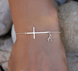 Sideways, Jewelry, initial, Bracelet
