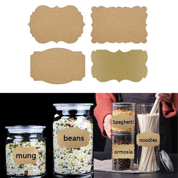 250pcs/roll DIY Blank Kraft Paper Adhesive Labels Handmade Baking Packing Sealing Stickers Christmas Gift Tags Decoration for Jam Jars Bottles FRI | ...