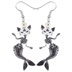 Skeleton, halloweenaccessoryearring, fish, Halloween
