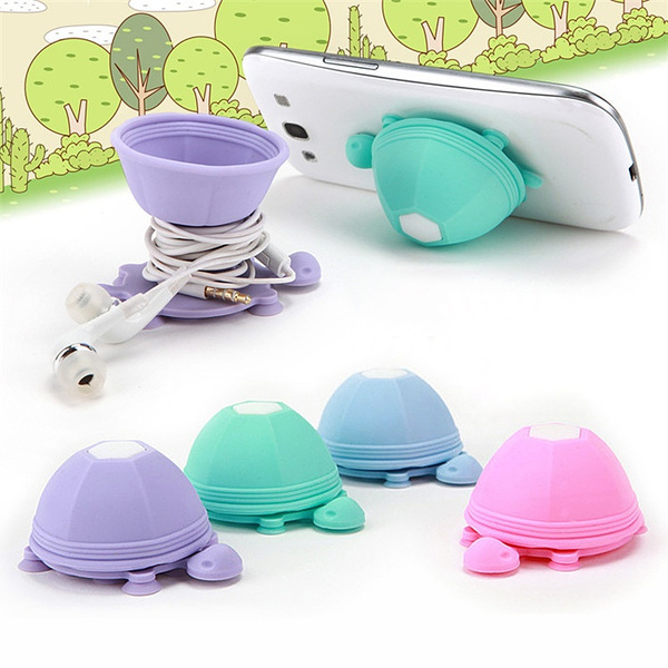 CZYCO Multifunction Funny Cute Silicone Turtle Shaped Cable Winder Mobile Phone Holder Stand Top