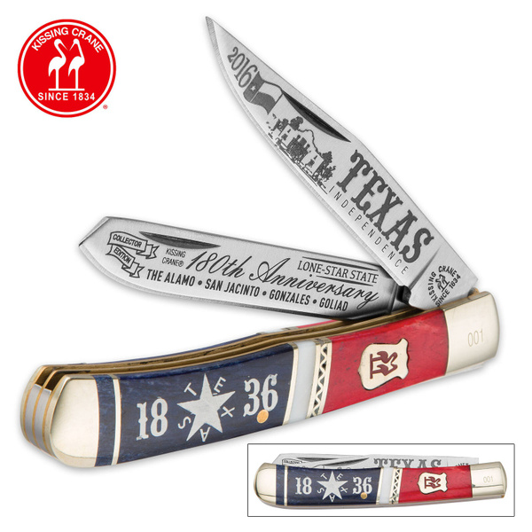 Kissing Crane Texas Independence Folding Pocket Knife