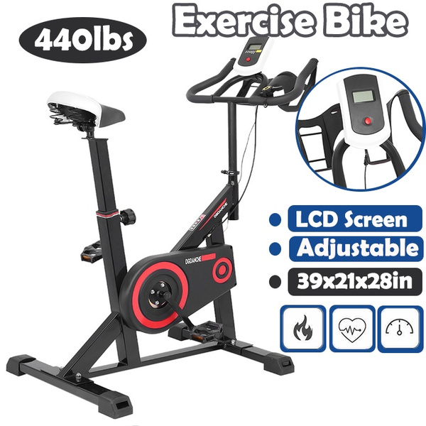 8-Levels Magnetic Resistance Upright Exercise Bike Folding With LCD Monitor 