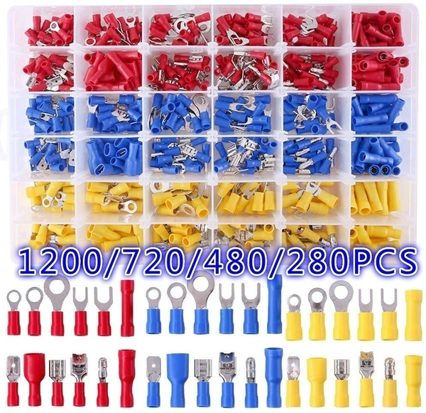 720pc Connector & Terminal Assortment Auto Wiring Spade Butt Ring Connector