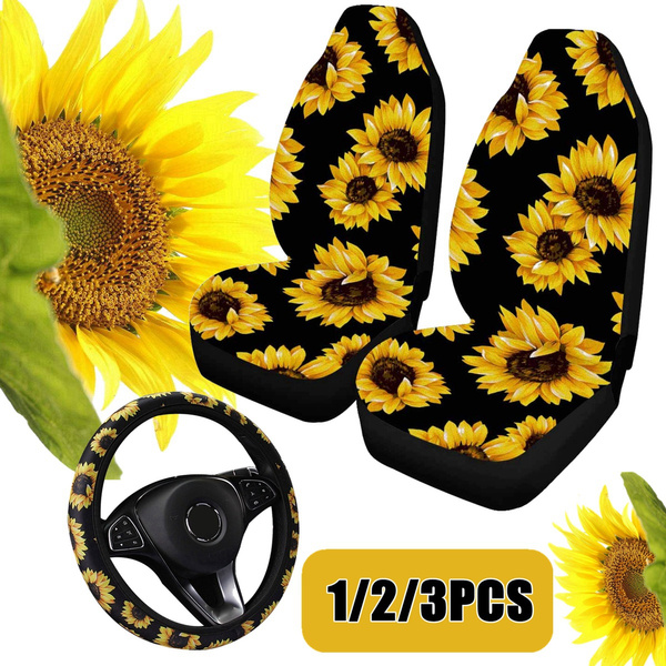 Sunflower Universal Car Seat Covers Steering Wheel Cover Styling Automobile Interior Accessories Fashion Wish - Sunflower Car Seat Cover And Steering Wheel Sunflower Universal Car Seat Covers Steering Wheel Cover Styling Automobile Interior Accessories Fashion Wish - Sunflower Car Seat Cover And Steering Wheel
