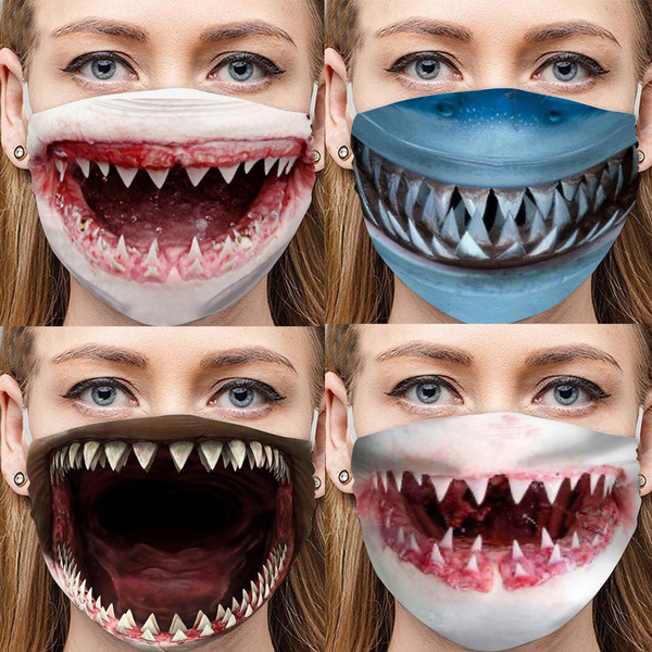 Unisex Fashion Face Covering,Washable Reusable 3D Printed Mouth Protector for Adults