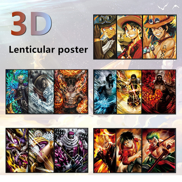 ONE PIECE 3D Lenticular Flip Picture Wall Decor Painting ONE PIECE 3D  Lenticular Poster Anime 3D Lenticular Printing Wall Art | Wish