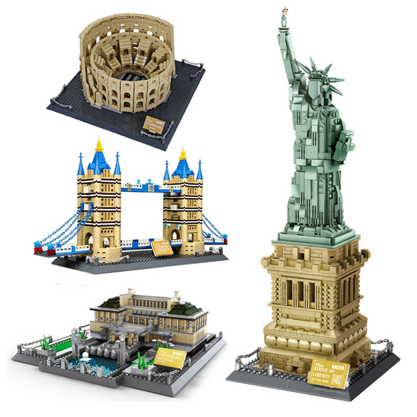 World Landmarks Architecture Modular Building Blocks Set 100% Compatible  Statue of Liberty Tokyo Notre Dame de Paris, Leaning Tower of Pisa, Taj  Mahal, London Bridge, Big Ben, Arc de Triomphe, Eiffel Tower