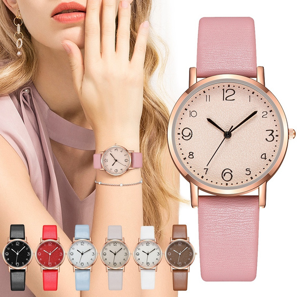 Watch With Faux Leather Print Strap