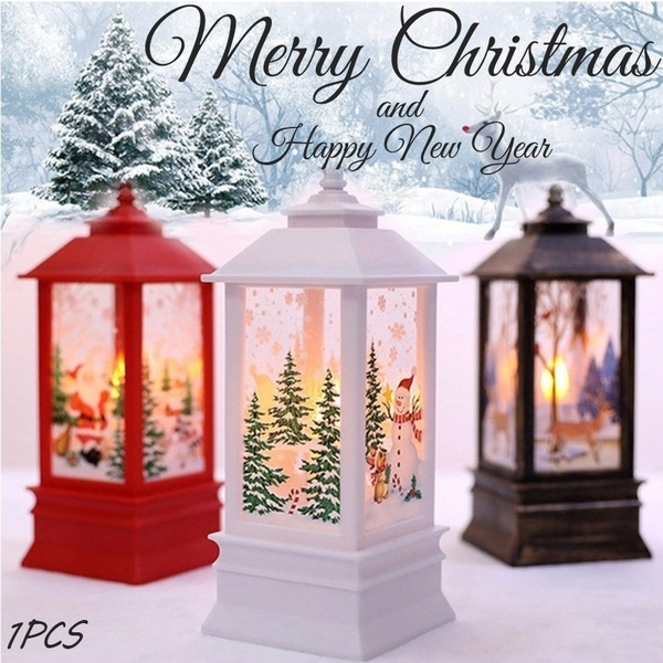Christmas Supplies Lights Props Hanging LED Lantern Candlestick Lamp Xmas Decor 