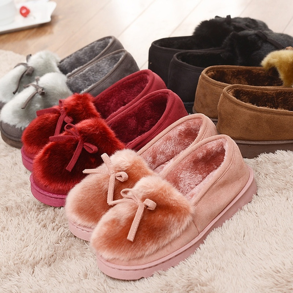 flat shoes with fur inside
