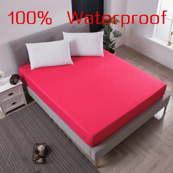 100% Waterproof Bed Cover Fitted Sheet Bedding Flat Sheets Mattress  Protector Bedspread Ultra-Soft Elastic Smooth Mattress Pad Twin /Full /Queen  /King/ Calking