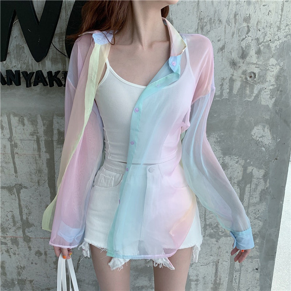 Rainbow Women Blouses Tops Shirts Crop Beach Plus Size Vintage Vadim Ropa Mujer Kimono Cardigan Blusas Kobiety Bluzki | Wish