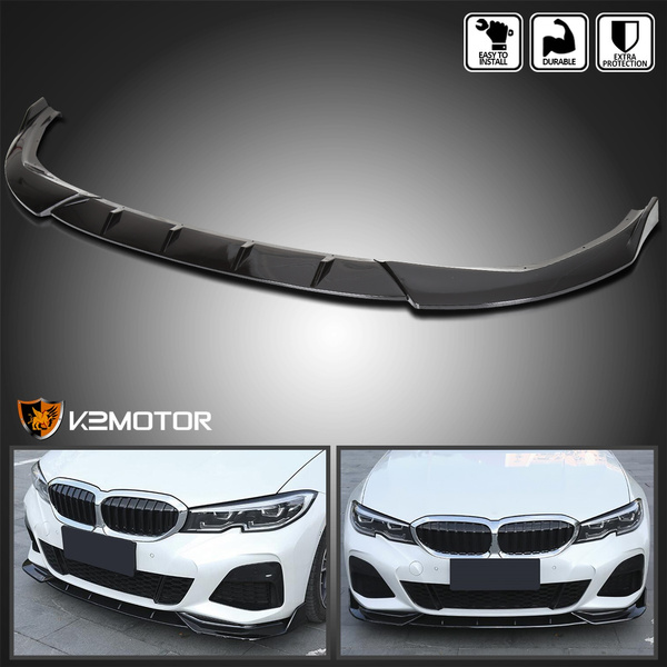 Gloss Black Front Bumper Lip Splitter – Fits 2019+ BMW G20 3-Series M-Sport – Extreme Online Store – ABS