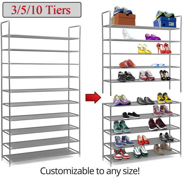 New Simple Houseware3 5 10 Tier Shoe Rack Storage Organizer Durable And Stable Shoe Organizer Space Saving Shoe Tower Non Woven Fabric Shoe Shelf Wish