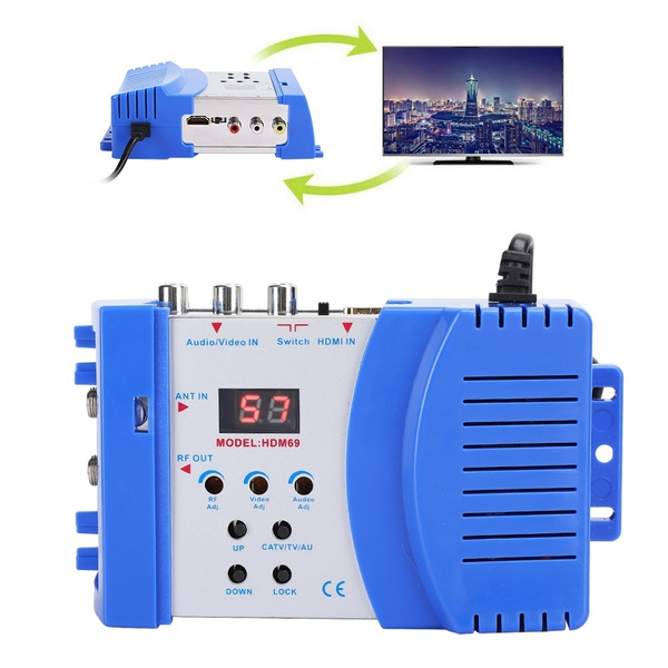Spptty UHF Modulator Audio And Video To RF Channel Home RF Modulator For  DVD Players Games Digital Equipment.,Audio And Video To RF UHF Modulator,TV  Modulator 