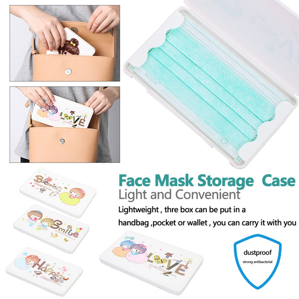 Face Mask Organizer Storage Case Face Shield Holder Portable Box Travel