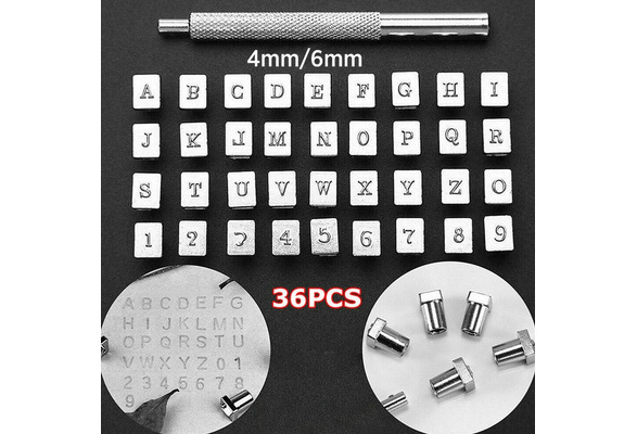 36pcs Alphabet Leather Stamp Tool Kit Letter Number Punch Logo DIY Craft  4MM/6MM